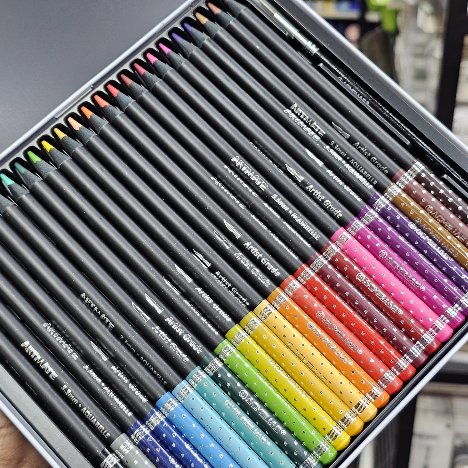 Acmeliae Artmate Watercolor 24 Color Pencils Tin Box image 5