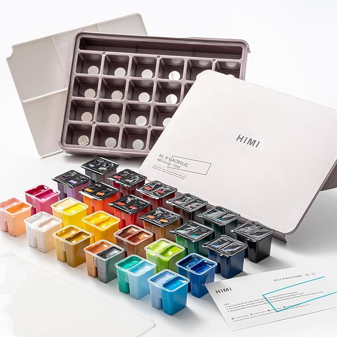 HIMI Twin Cup Jelly Acrylic Paint Set 12ml 48 Colors image 4