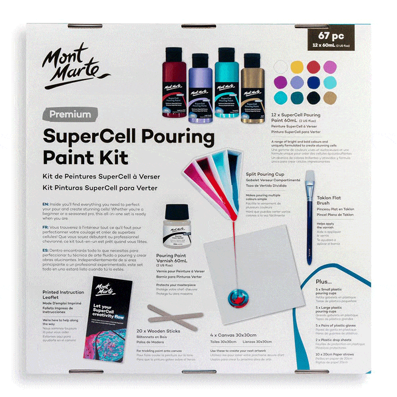Mont Marte SuperCell Pouring Paint Kit 67pc image 3