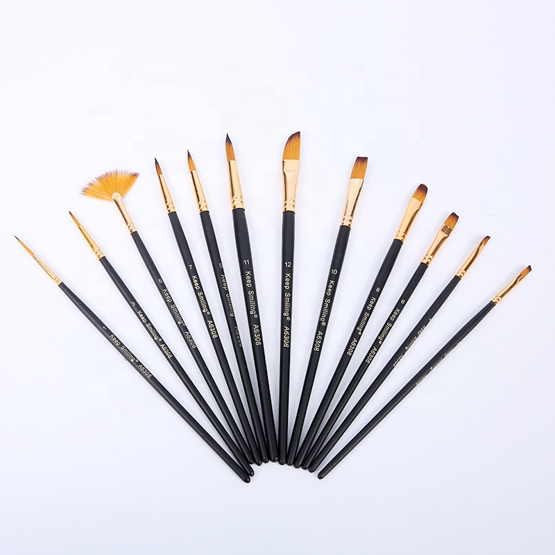 Keep Smiling Artist Mixd Brush Set Black 12pcs image 2