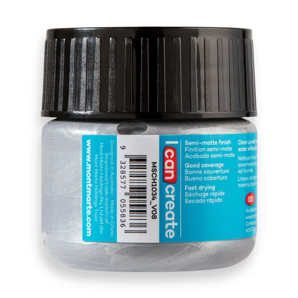 Mont Marte Acrylic Colour Paint 100ml Silver image 3