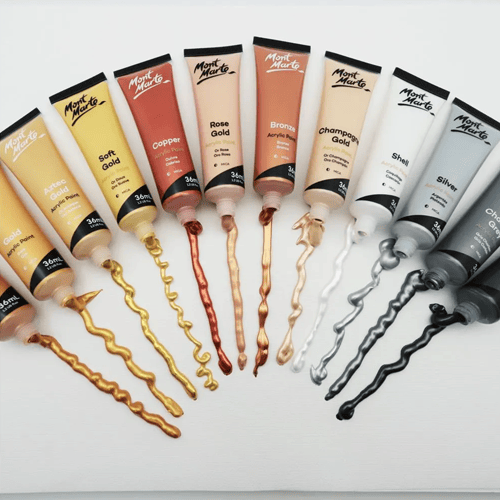 Mont Marte Gold and Silver Acrylic Paint Set 12pc x 36ml image 3