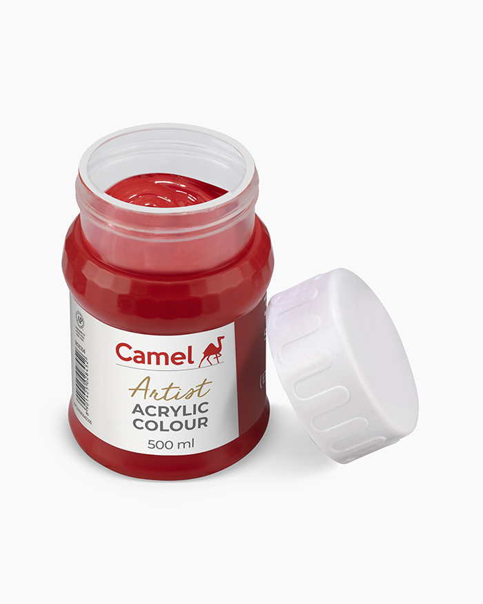Camel Artist Acrylic Colour 500ml Jar Scarlet Lake Sr-2 image 2