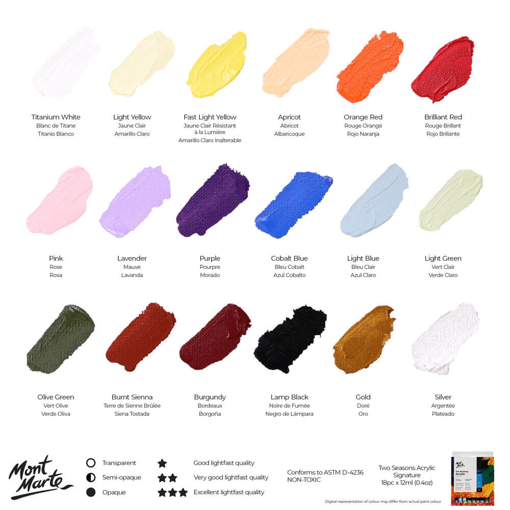 Mont Marte Two Seasons Acrylic 18pce x 12ml image 3