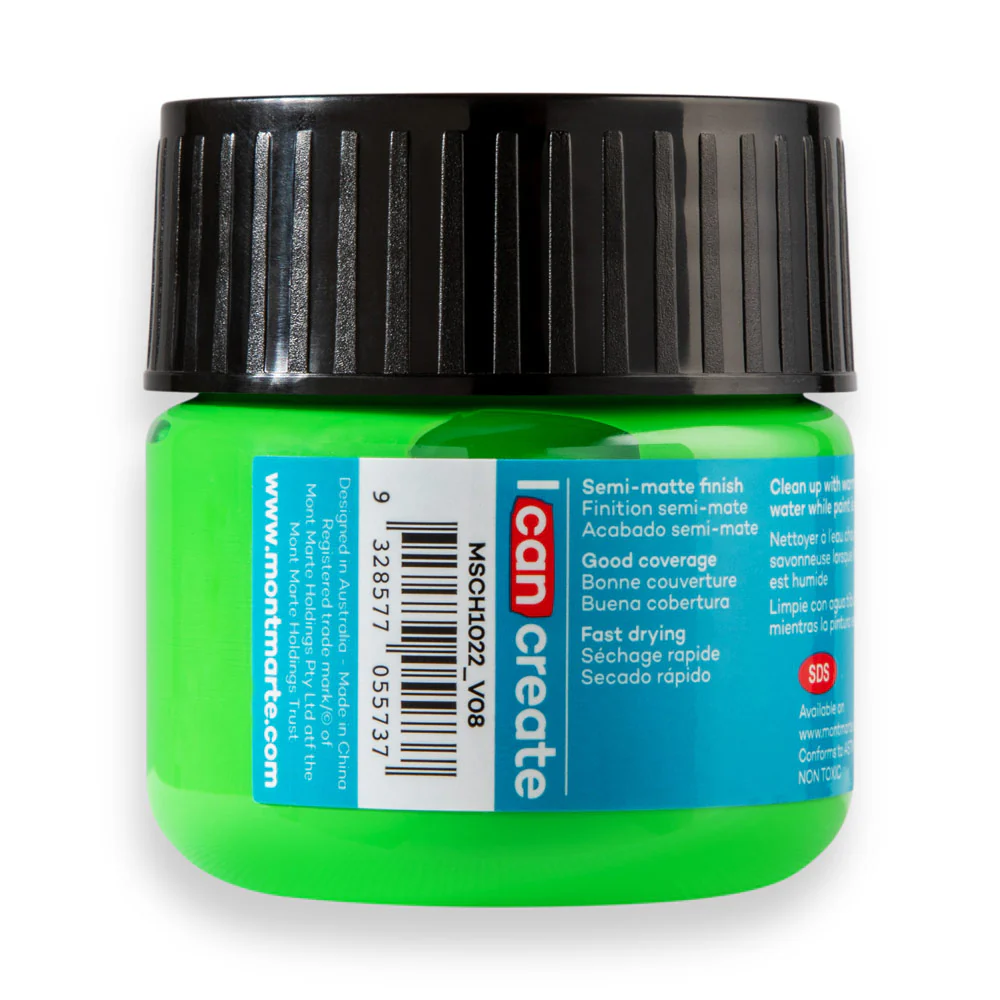 Mont Marte Acrylic Colour Paint 100ml Light Green image 3