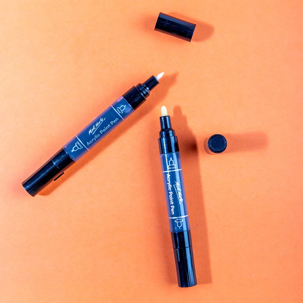 Mont Marte Dual Tip Acrylic Paint Pens Black 2pc image 2