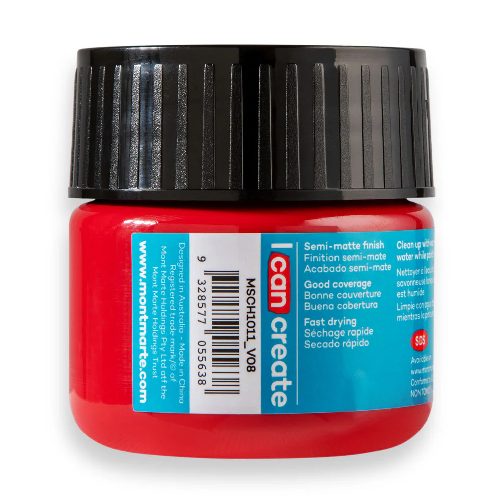 Mont Marte Acrylic Colour Paint 100ml Crimson image 3
