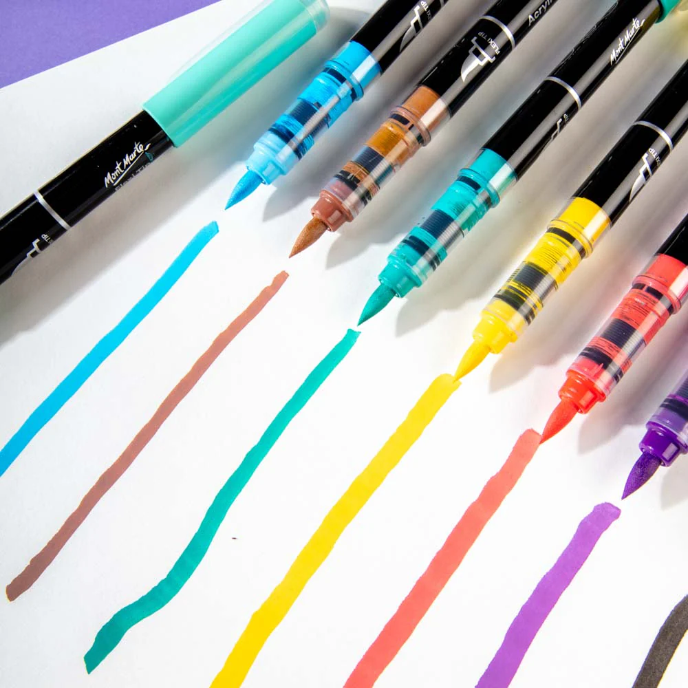 Mont Marte Flexi Tip Acrylic Paint Pens 12pc image 4