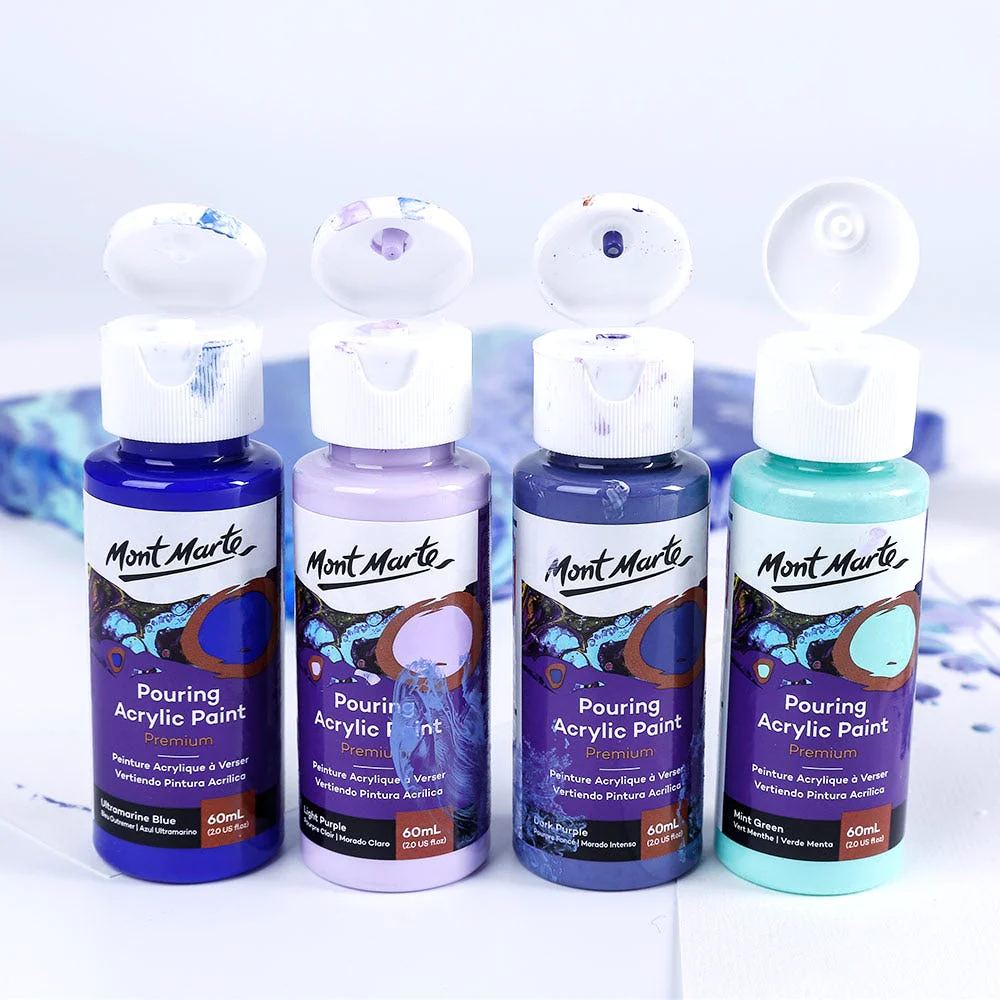 Mont Marte Pouring Acrylic Paint Set 4pc x 60ml- Ethereal image 2