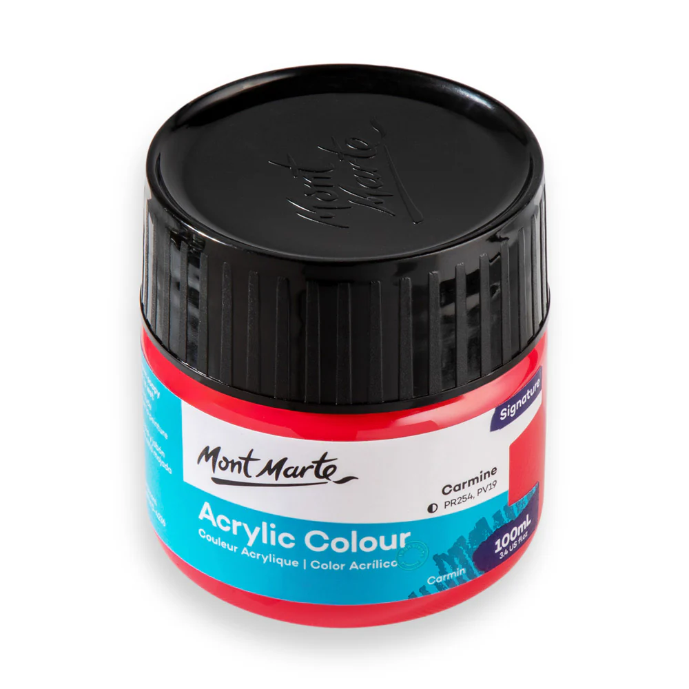 Mont Marte Acrylic Colour Paint 100ml Carmine image 2