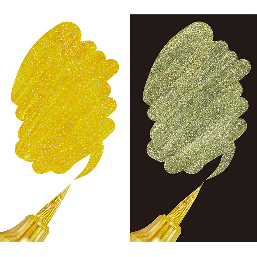 Dual Metallic Brush Pen -Gold - XGFH-DXX	 image 3