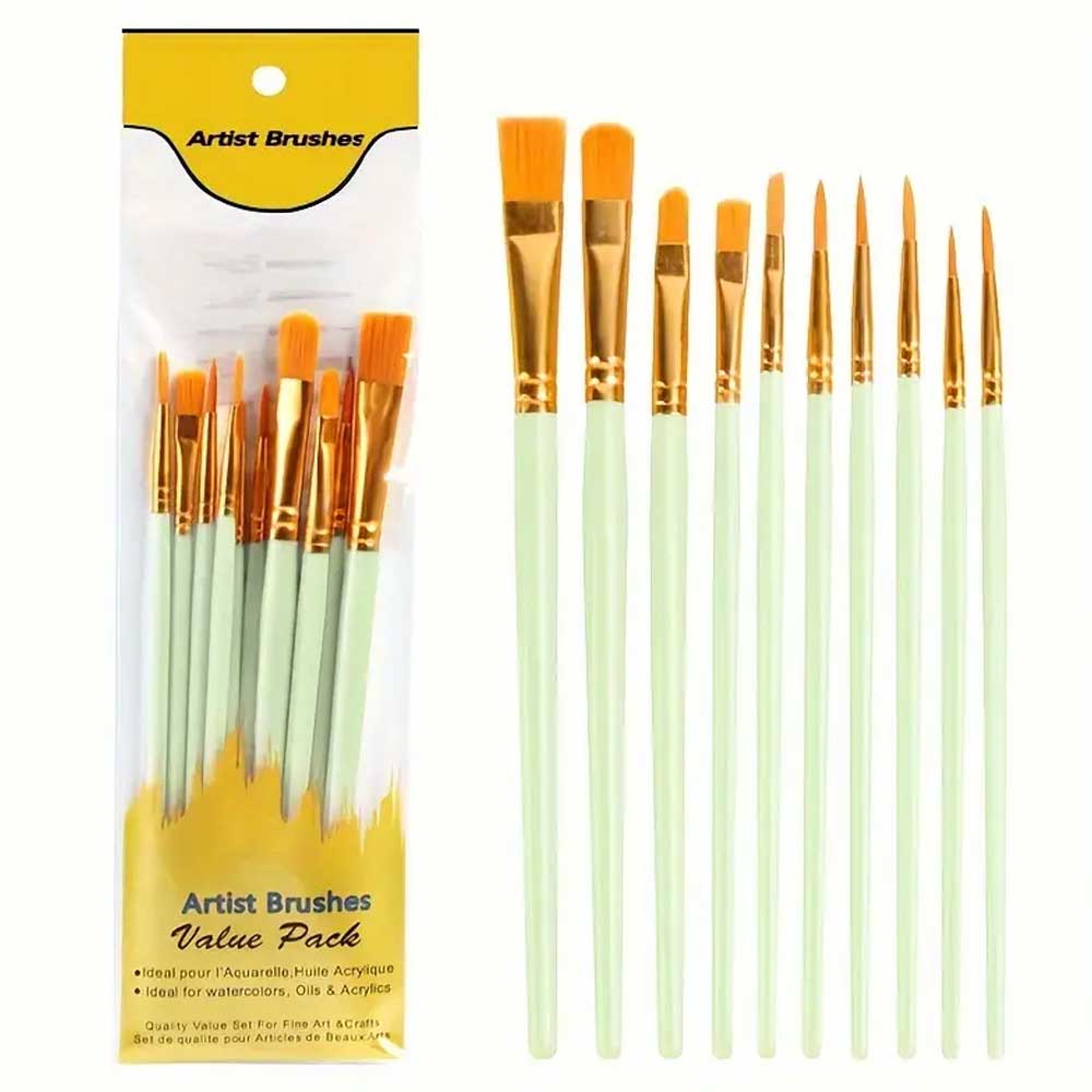 Keep Smiling Artist Paintbrush Set 10pcs (Multicolour) image 5