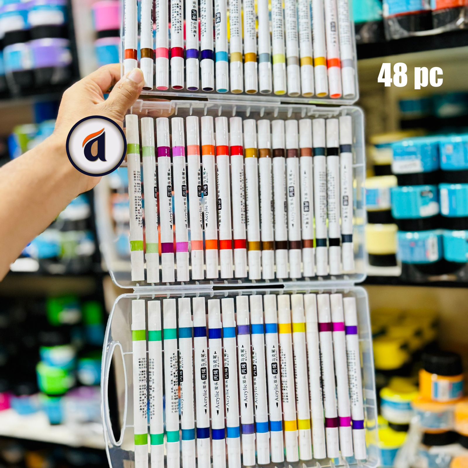 Dualtipe Acrylic Marker M6140-48 Colour Set image 2