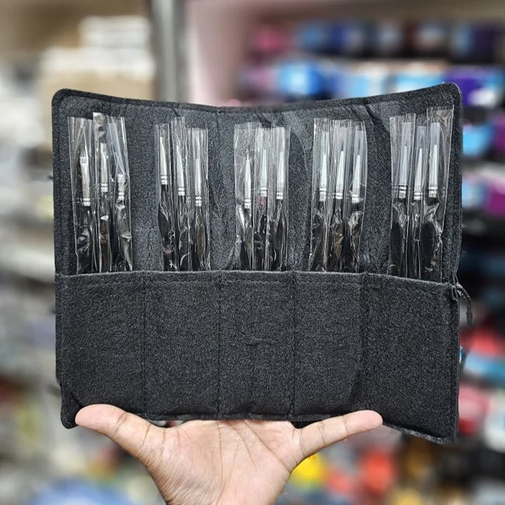 Xinbowen Premium Quality Silver body 15pc Detail liner Brush set image 2