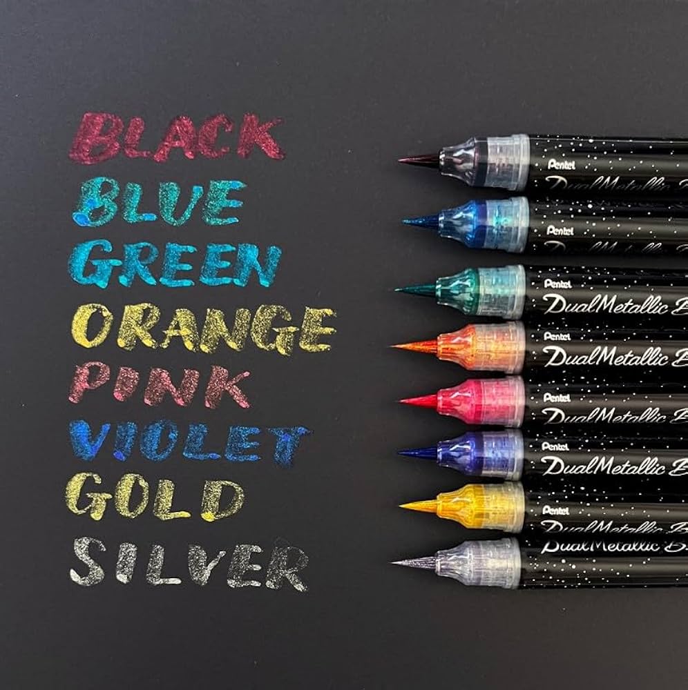 Pentel Dual Metallic Brush-Violet Plus Metallic Blue - XGFH-DVX image 2