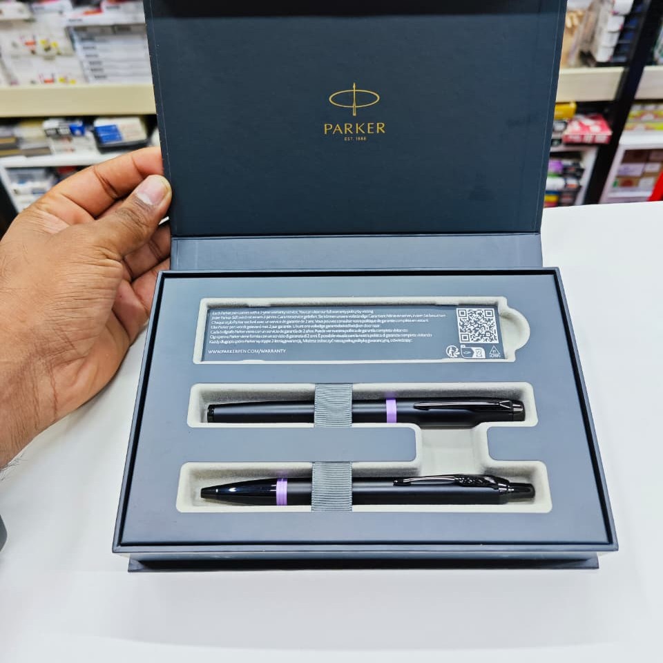 Parker IM Vibrant Rings Amethyst Purple Set Rollerball and Fountain Pen image 3