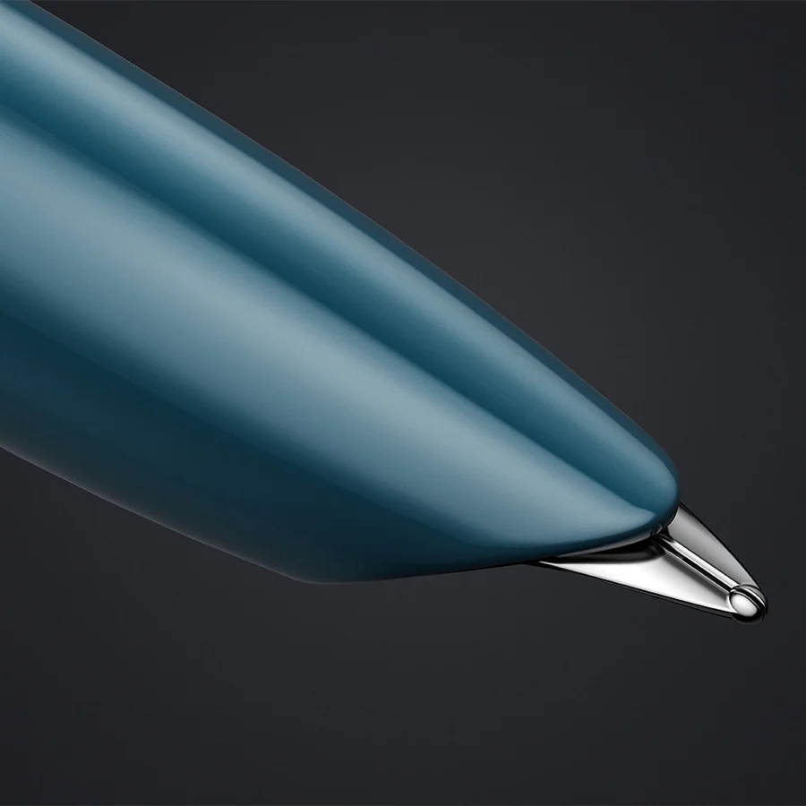PARKER 51 TEAL BLUE RESIN CT FOUNTAIN PEN – FINE NIB Fountain Pen (Ink Color - Blue) image 4