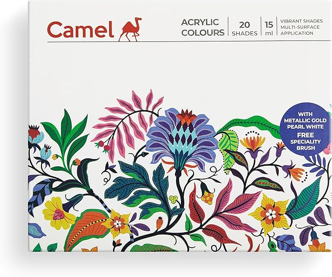 Camel Fabrica Acrylic Ultra Pearl and Metallic Colour Set 15ml 20pc image 2