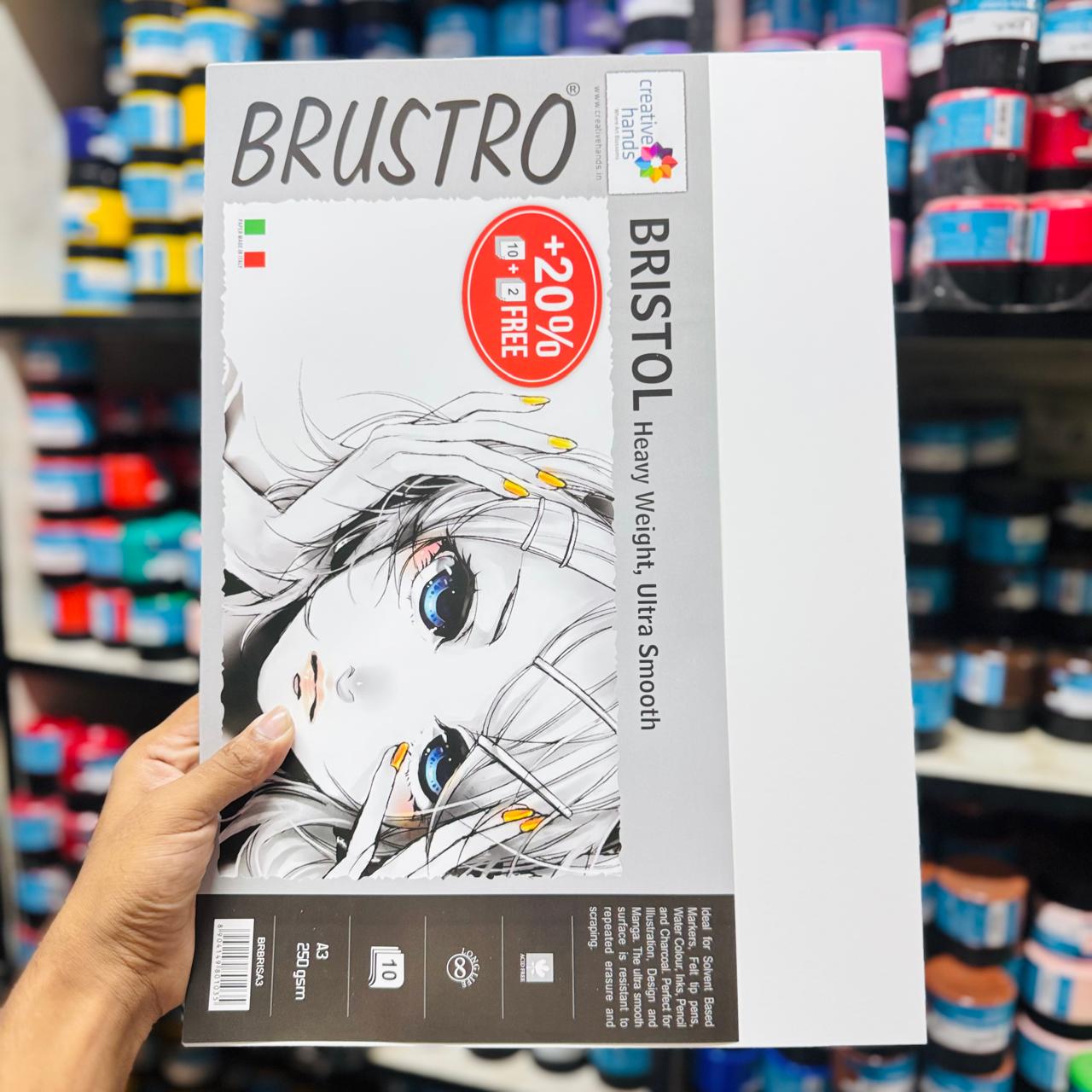 Brustro Bristol Paper Pad — A3 250gsm, Ultra Smooth, Bright White image 2