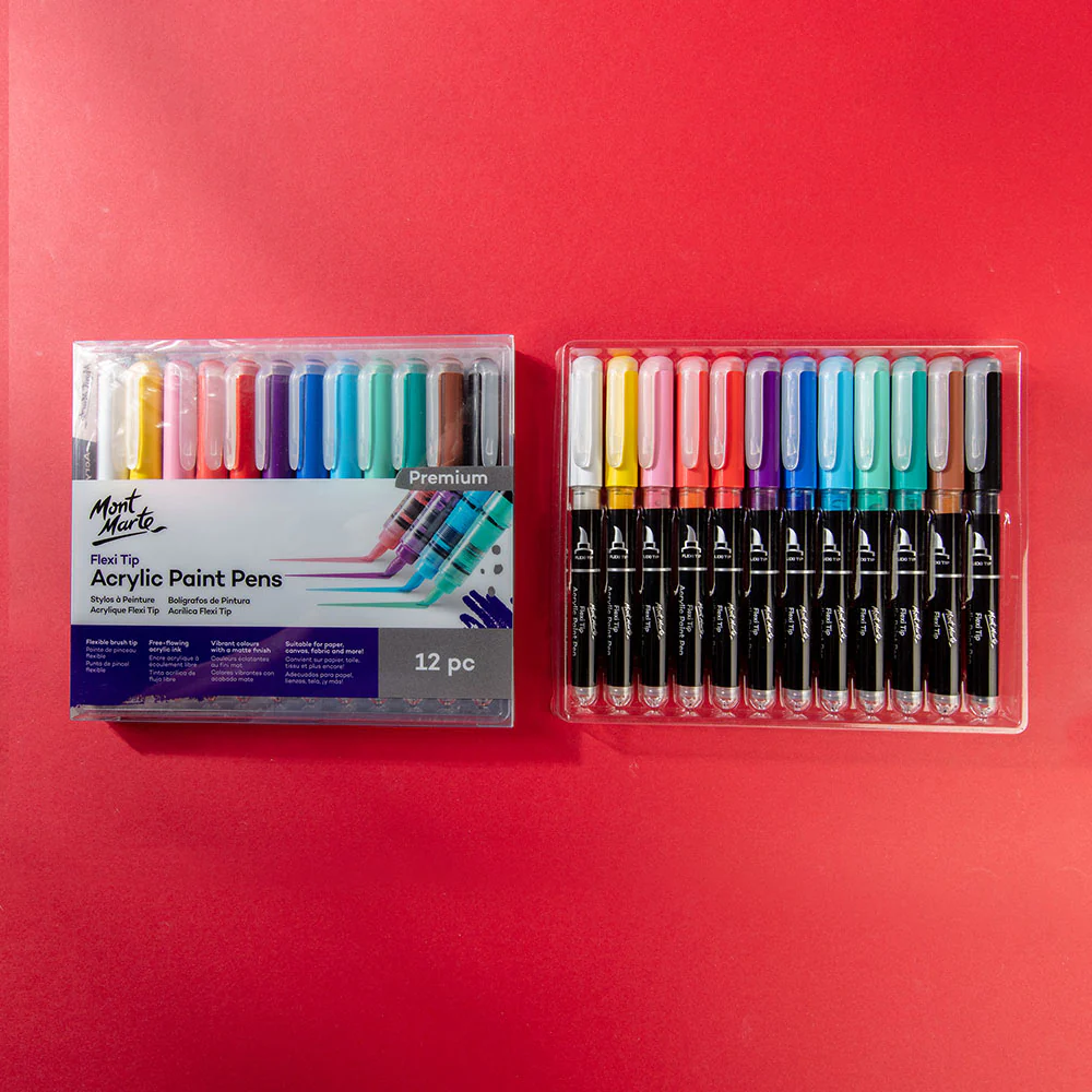 Mont Marte Flexi Tip Acrylic Paint Pens 12pc image 6