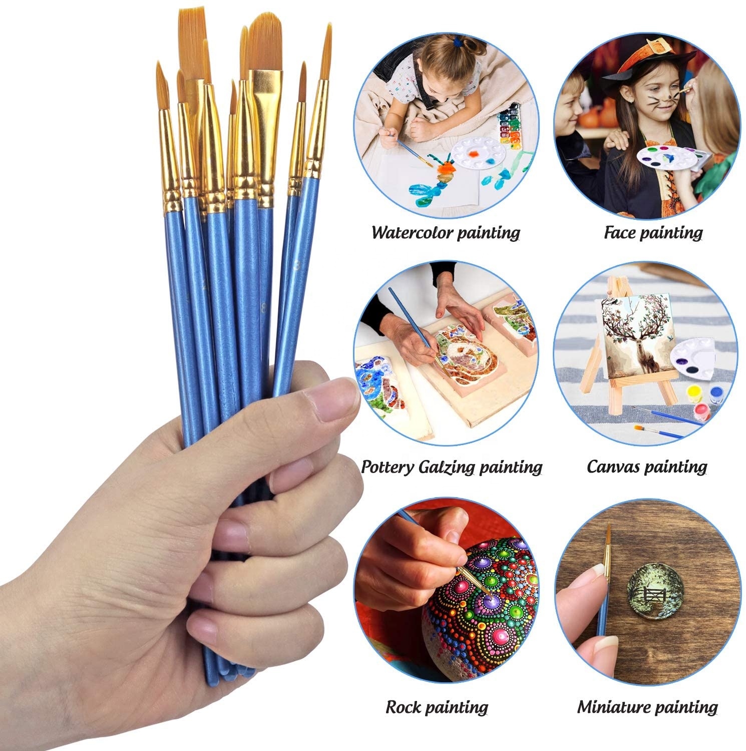 Keep Smiling Artist Brush set 10pc image 3