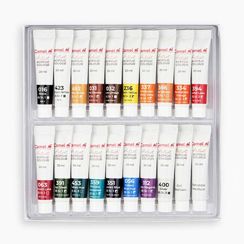 Camel Artist Acrylic Colors- 18 Shades 20ml image 3