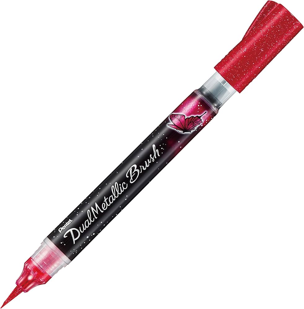 Pentel Dual Metallic Brush-Pink Plus Metallic Pink - XGFH-DPX image 2
