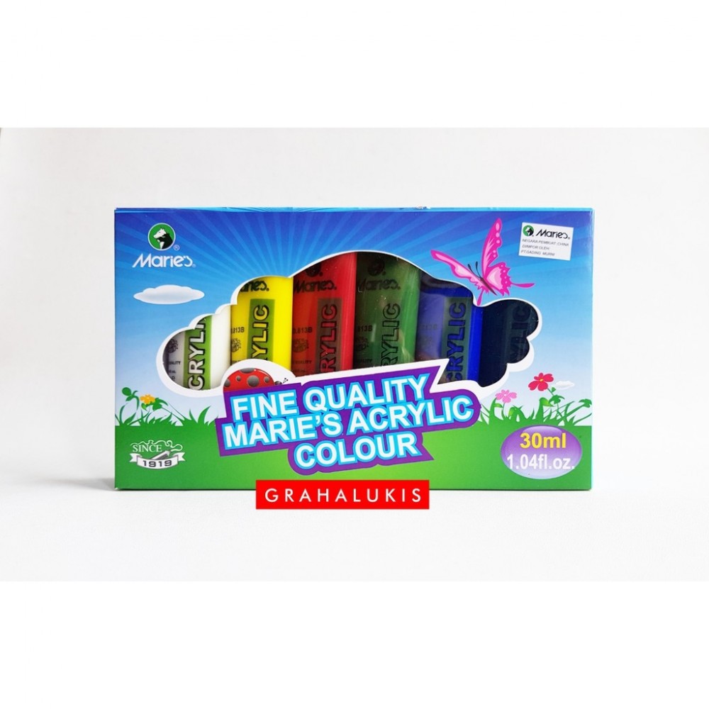 Maries Fine Quality Acrylic Paints Set 6 Pc image 3