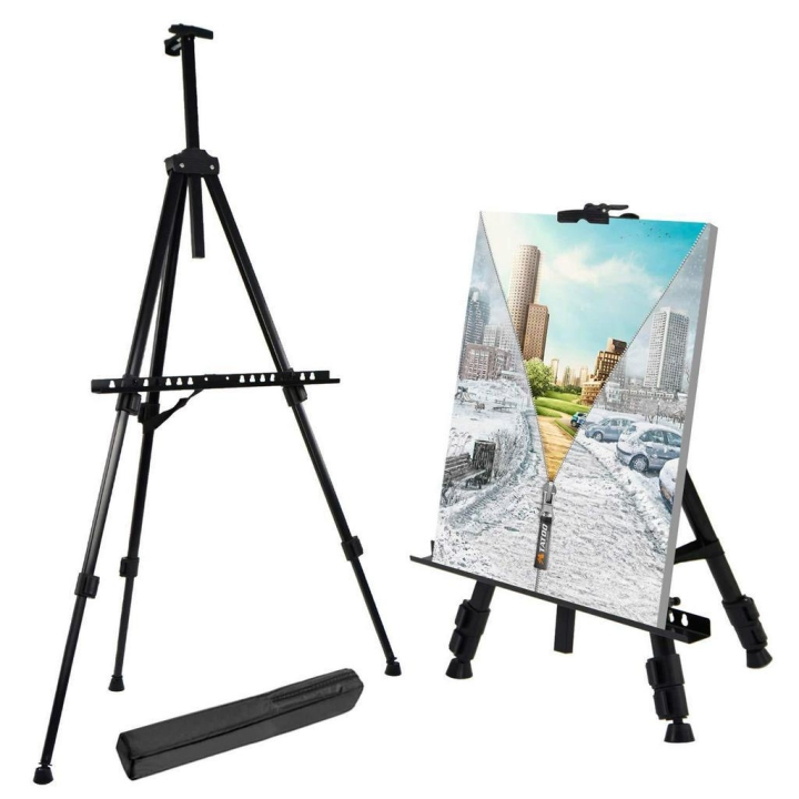 Artist Easel Stand Portable Adjustable Metal Sketch,Acrylic Easel Stand Foldable Travel Easel Aluminum image 2
