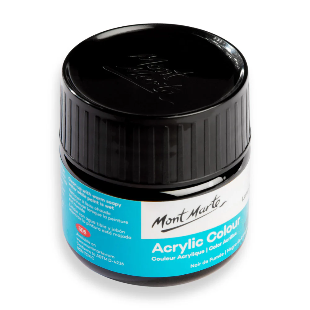 Mont Marte Acrylic Colour Paint 100ml Lamp black image 3