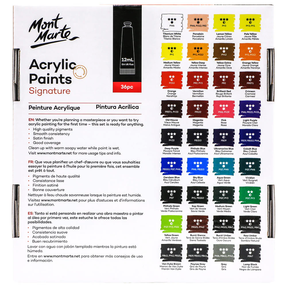 Mont Marte Acrylic Paints Set 36pc x 12ml image 3