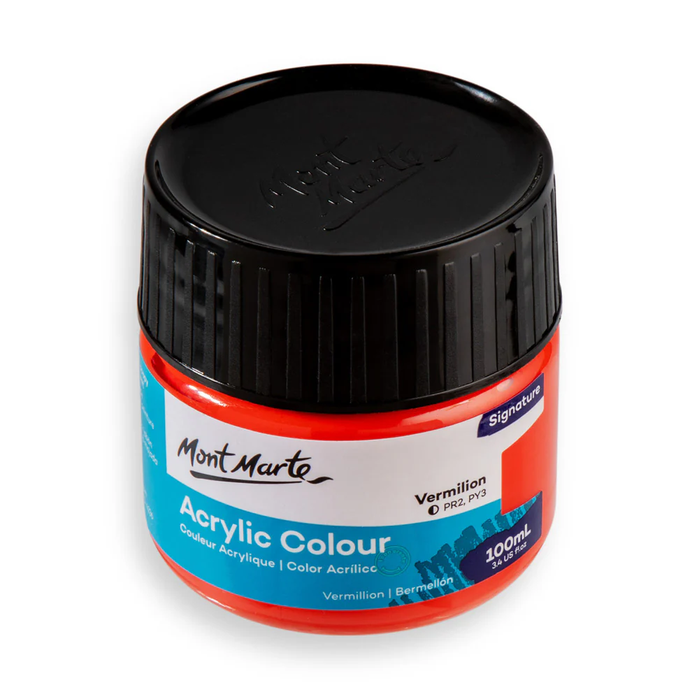 Mont Marte Acrylic Colour Paint 100ml vermilion image 2