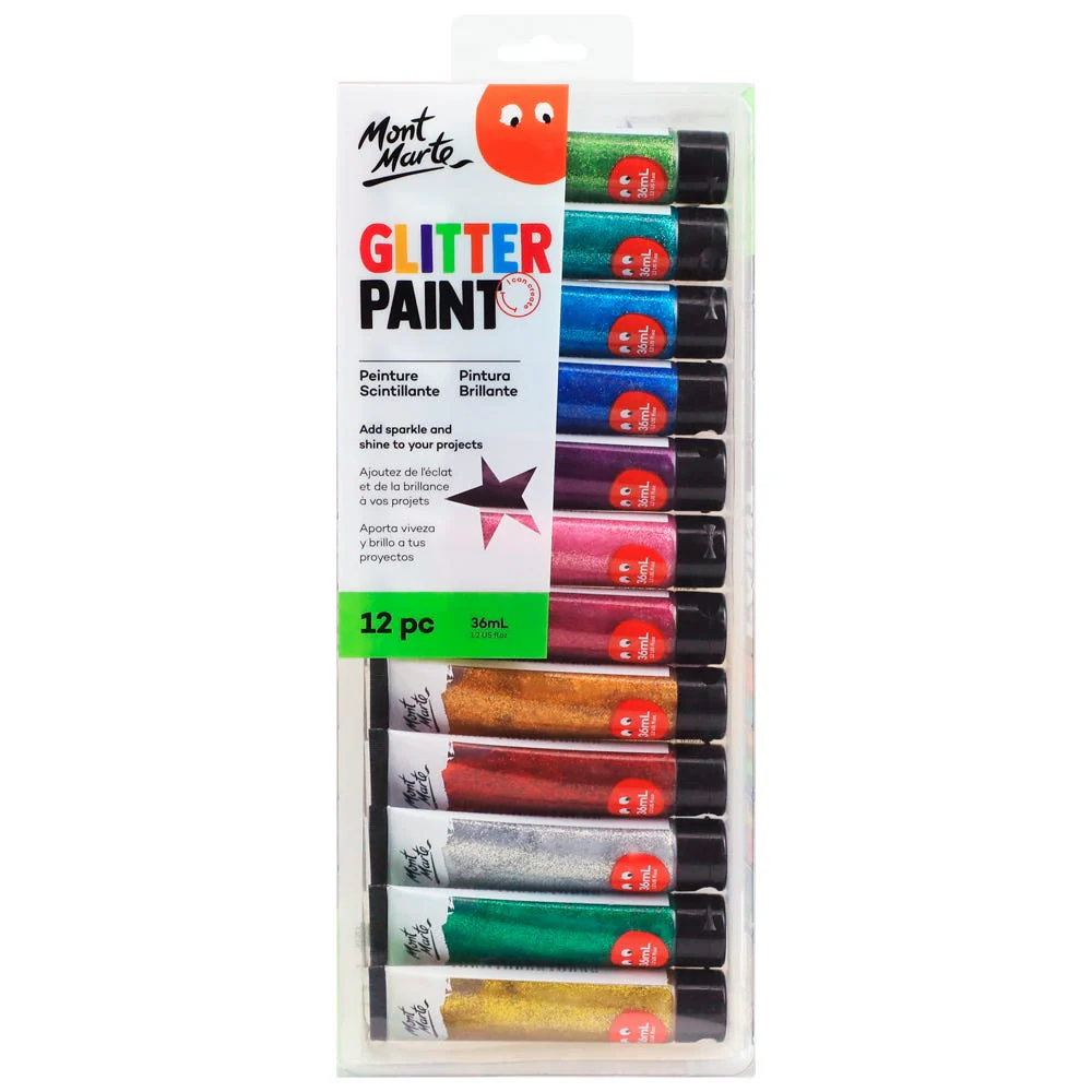 Mont Marte Glitter Paint 12pc x 36ml image 3
