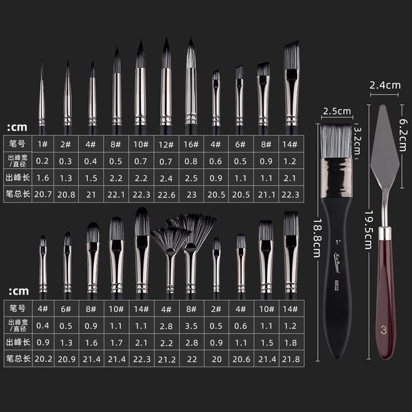 XinBowen Masterpiece Collection – Set of 25 Professional Artist Paint Brushes image 4