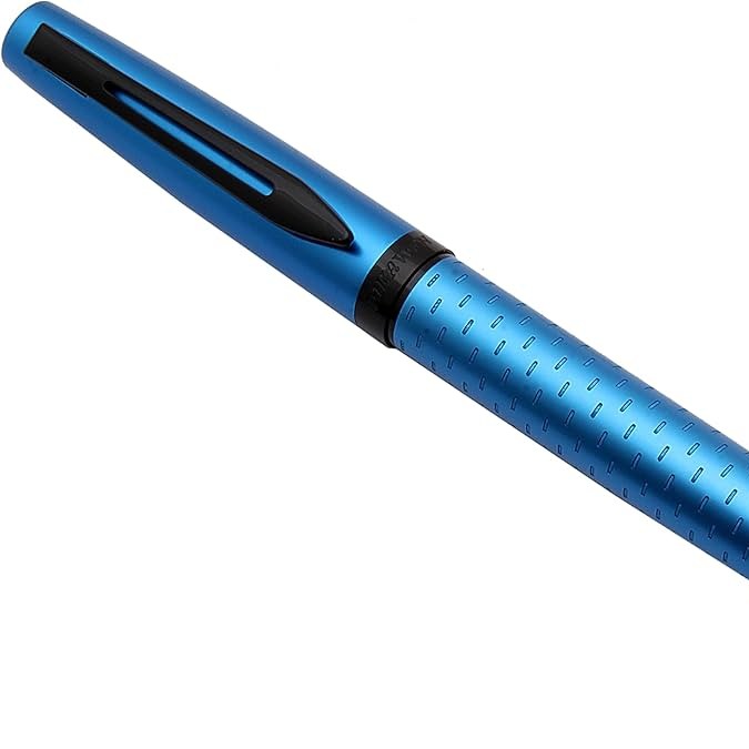 Ledos Dikawen 8076 Imperial Blue Metal Body Fountain Pen Black  Fine Nib image 2