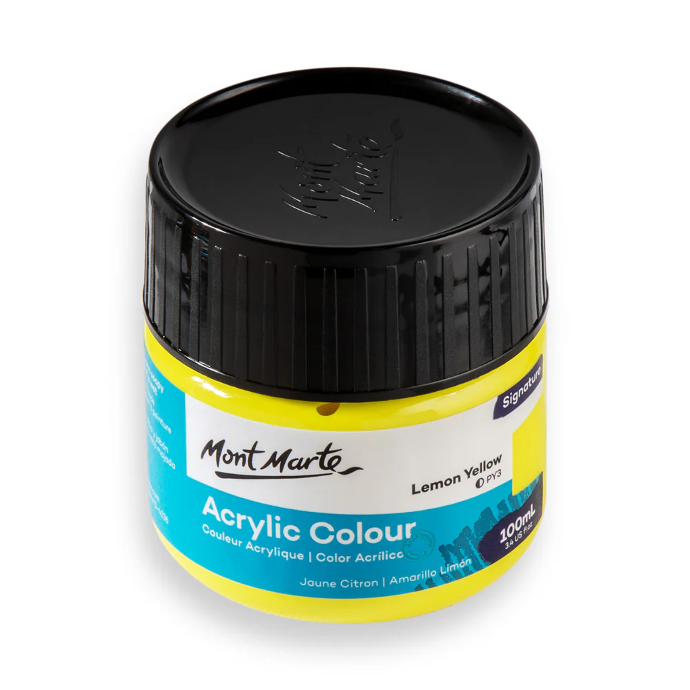 Mont Marte Acrylic Colour Paint 100ml Lemon Yellow image 2