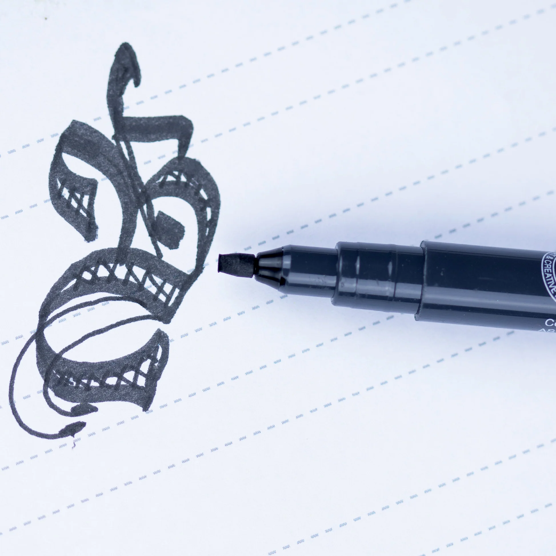 Pentel Pointliner Black Calligraphy 2.0mm image 3