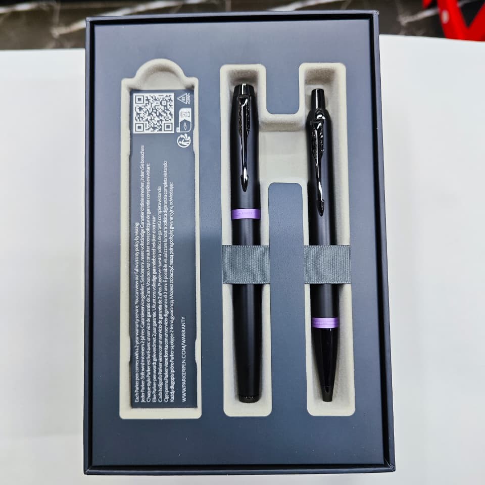 Parker IM Vibrant Rings Amethyst Purple Set Rollerball and Fountain Pen image 2