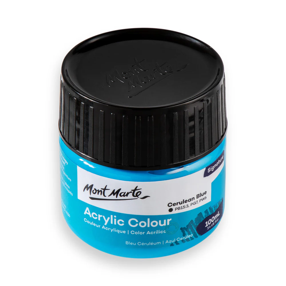 Mont Marte Acrylic Colour Paint 100ml Cerulean Blue image 2