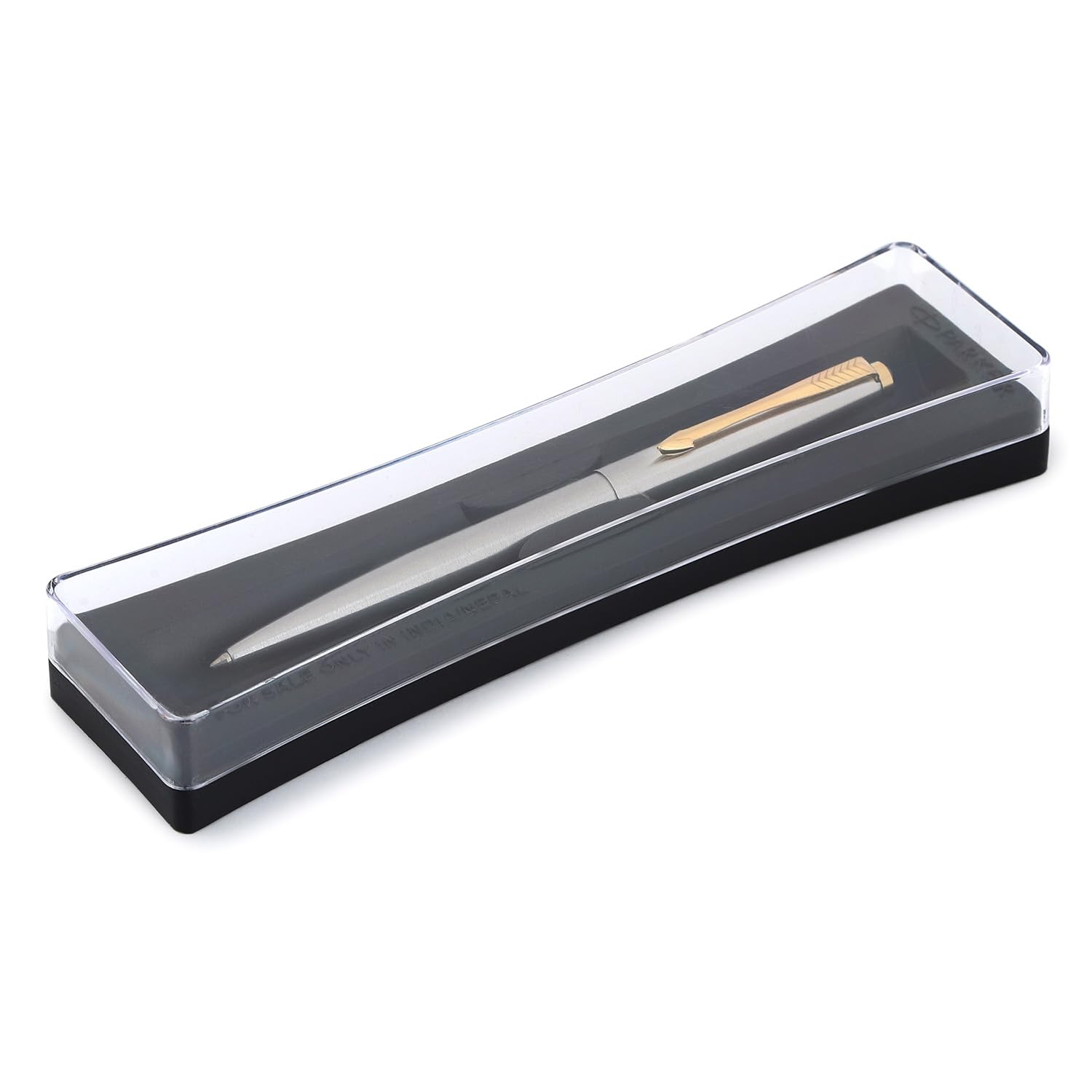 Parker Galaxy Stainless Steel Gold Trim Ball Pen image 5