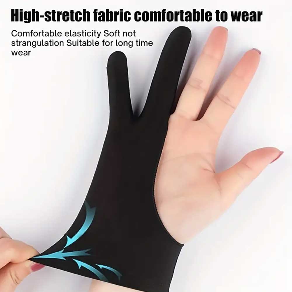 Anti Smudge Two-finger Anti Touch Drawing Gloves image 3