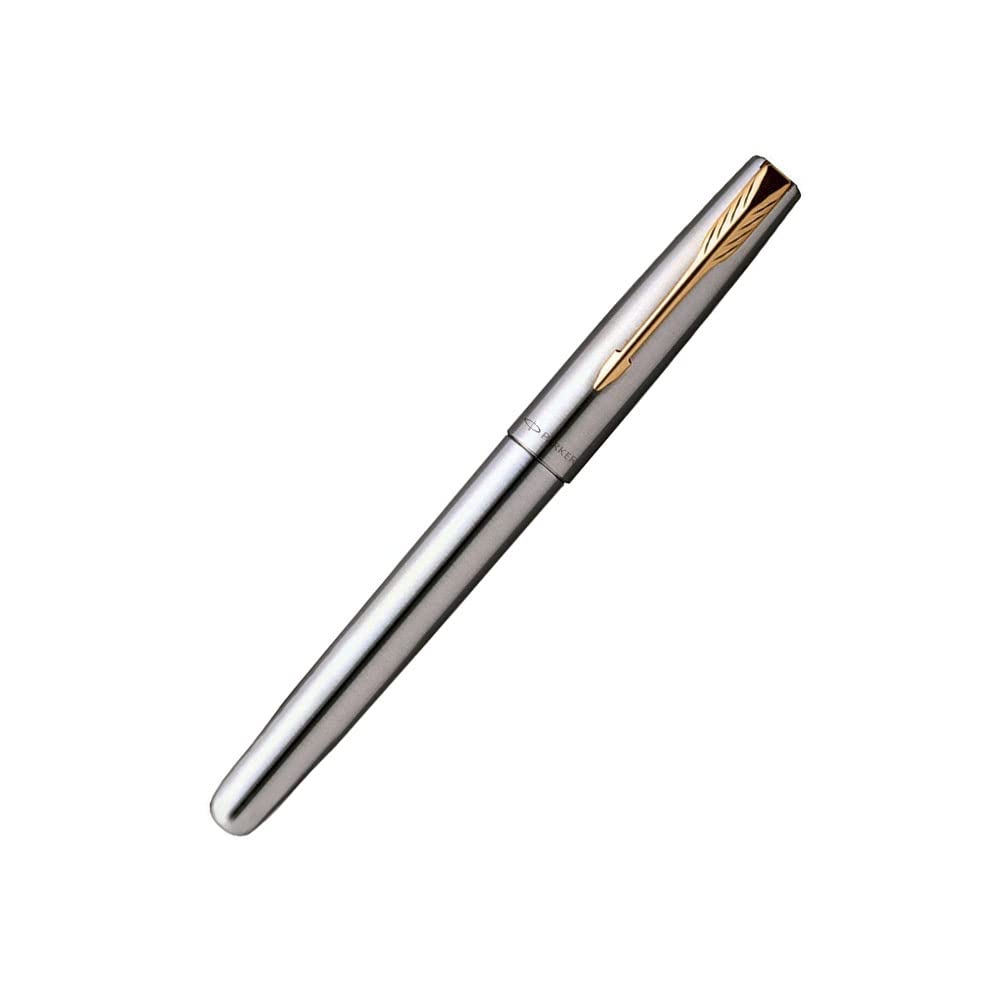 Parker Frontier Stainless Steel Gold Trim Fountain Pen image 2