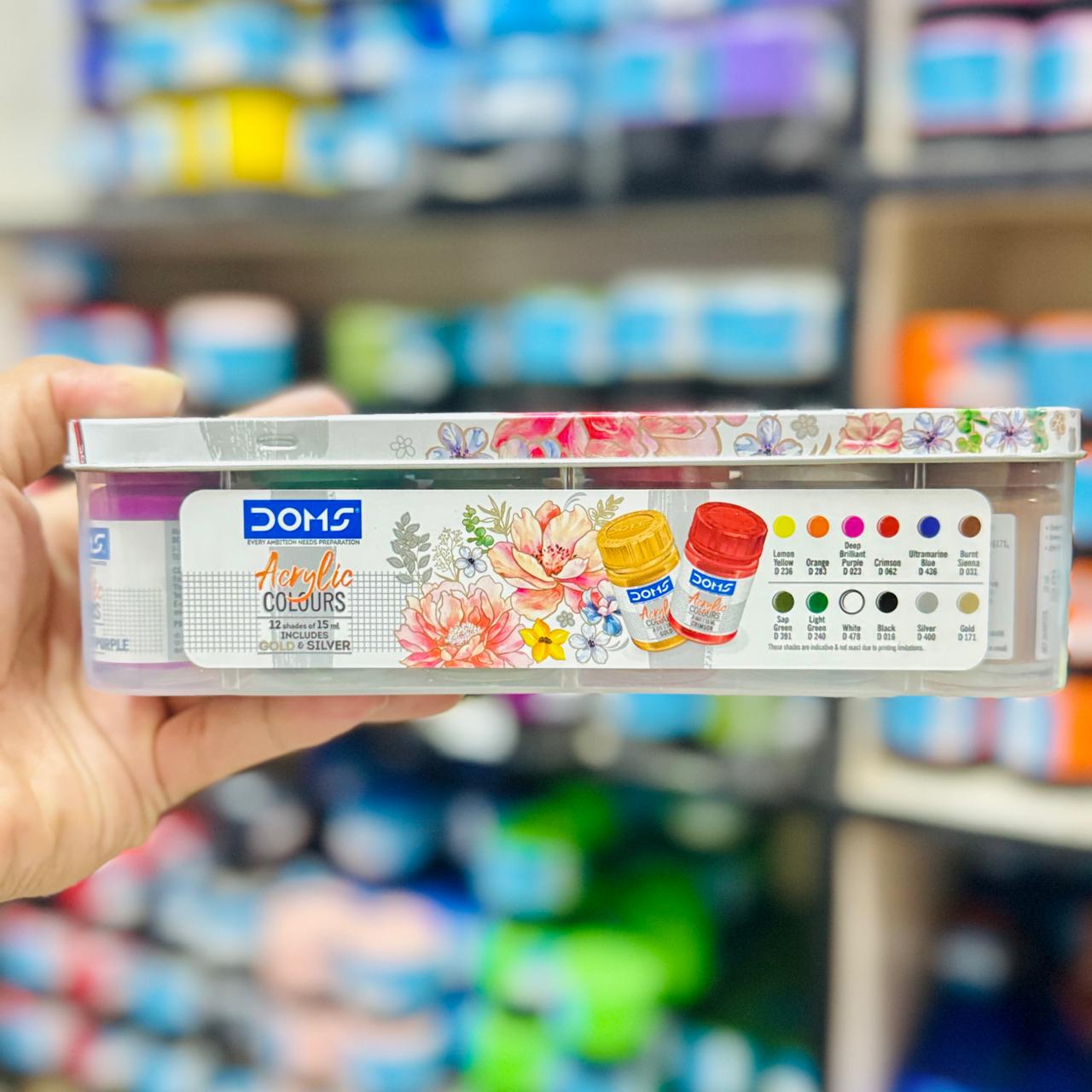 DOMS Acrylic Colours – 12 Shades of Brilliance (15ml each) image 3