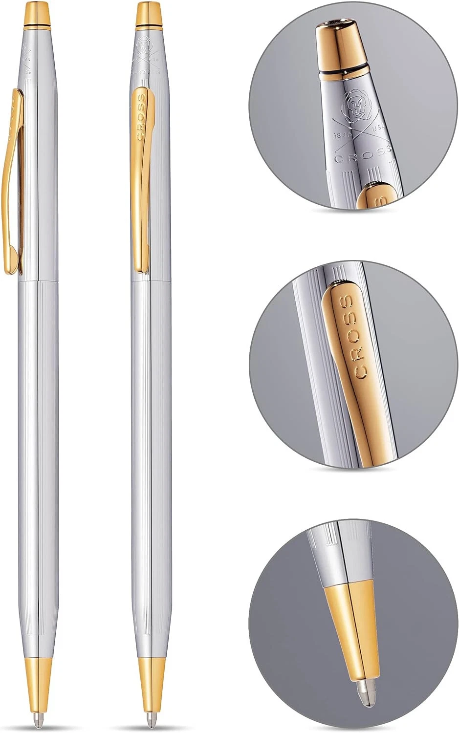 Cross Classic Century Medalist Chrome Gold Plated Ballpoint Pen image 2