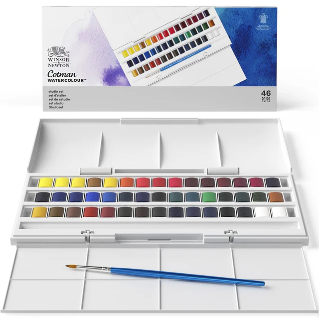Winsor Newton Cotman Watercolour Set Half Pan Studio Set - 45 Half Pans image 2