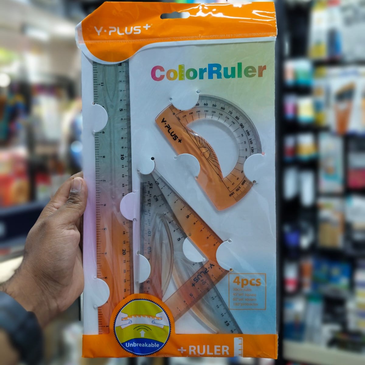 Y-PLUS Color Ruler Geometric Ruler Set 4Pcs 30cm image 3
