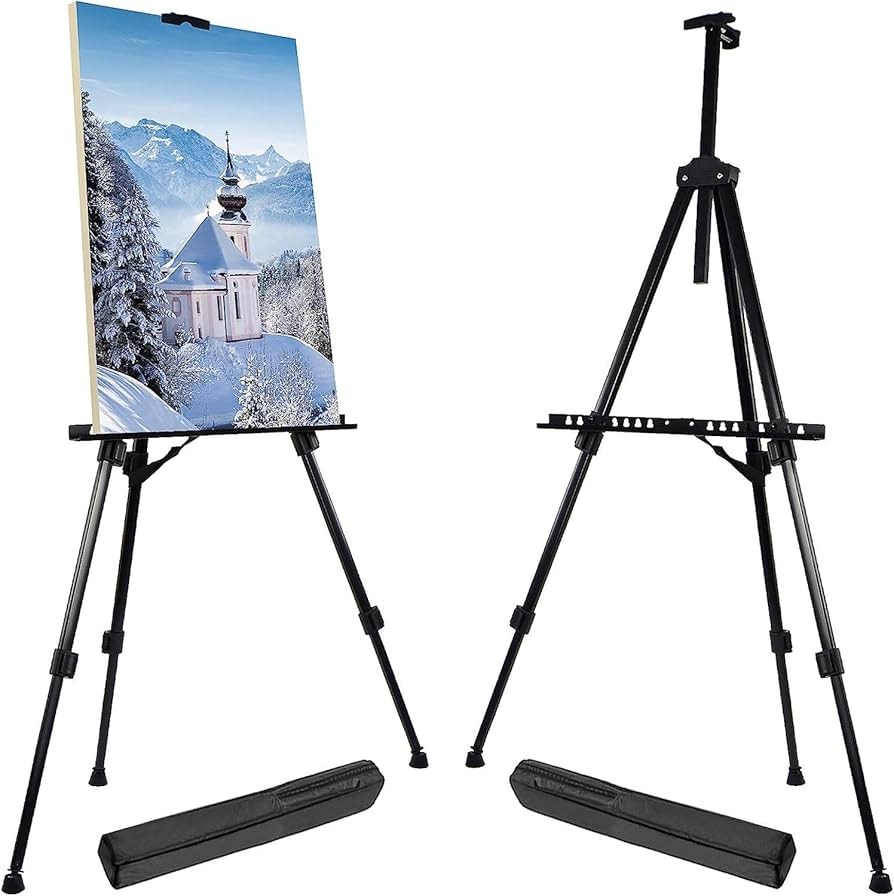 Artist Easel Stand Portable Adjustable Metal Sketch,Acrylic Easel Stand Foldable Travel Easel Aluminum image 3