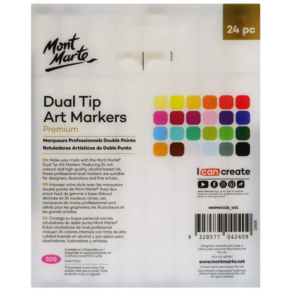 Mont Marte Dual Tip Art Markers 24pc image 2