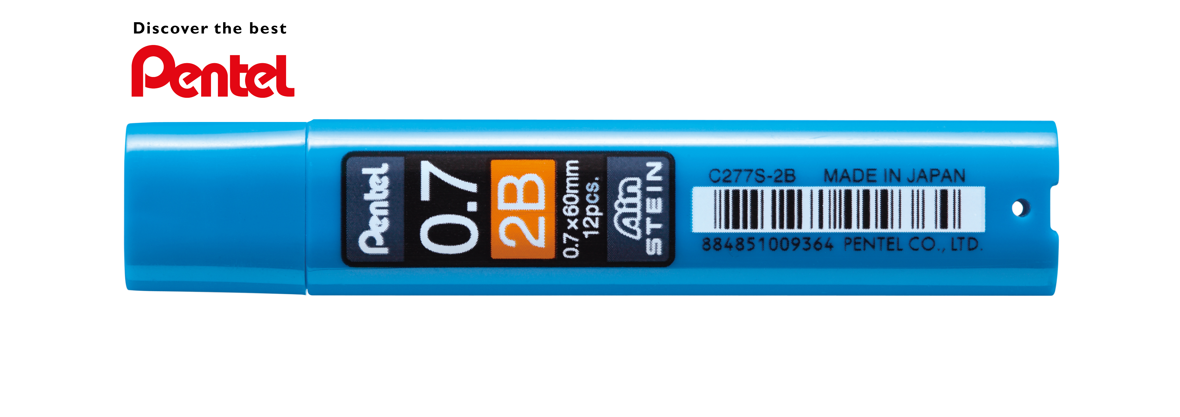 Pentel Refill Lead Stein 0.7mm-2B (12PCS/Tube) - C277S-2BX image 2