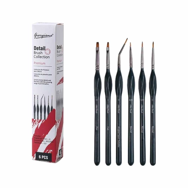 Giorgione Mini Detail Brush Set 6pc G-MX06-1 image 3